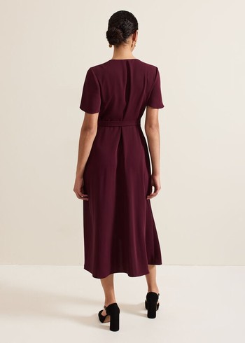 Phase Eight Julissa Wrap Dress Burgundy USA | 4915672-IO